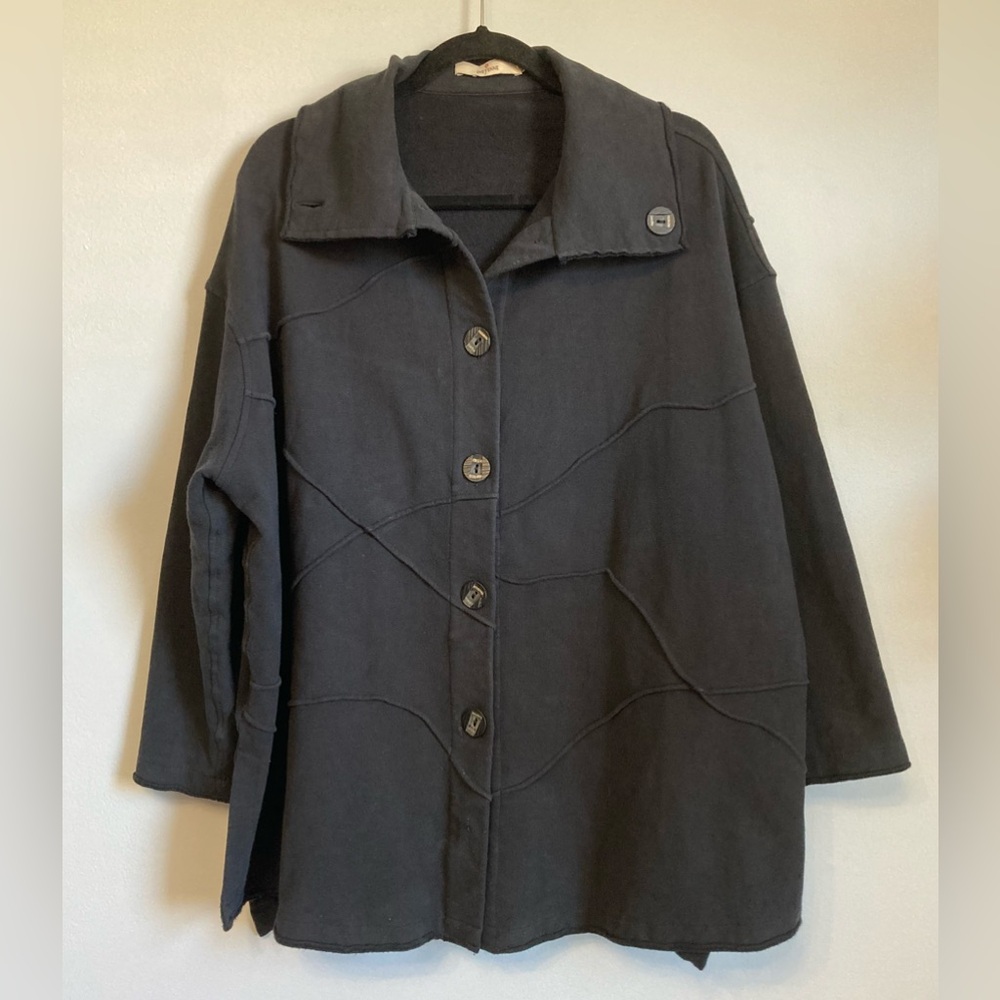Cheyenne Black Cotton Abstract Jacket